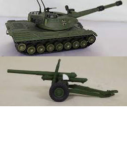 DINKY BOXES 692 5.5 medium gun repro 'age-related' box693 7.2 howitzer field gun - Each - (16676)