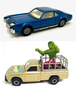 CORGI BOXES 264 Incredible Hulk truck window box with card insert repro 'age-related' box - Each - (14762)